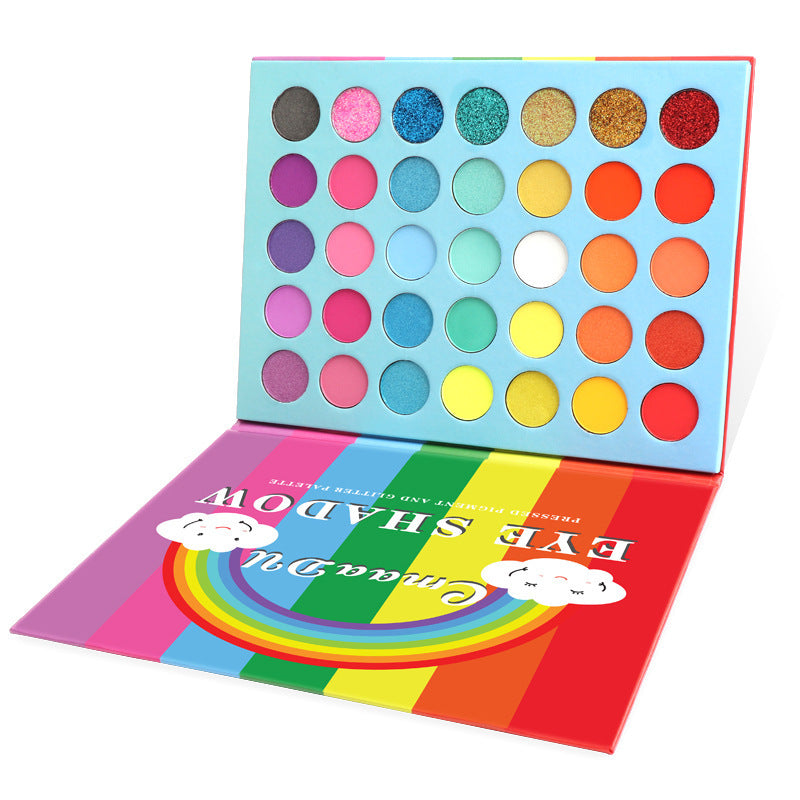 HKM-506195 35-Color Matte Eyeshadow Palette - Waterproof, Full Coverage, Ideal for Defining and Enhancing Features
