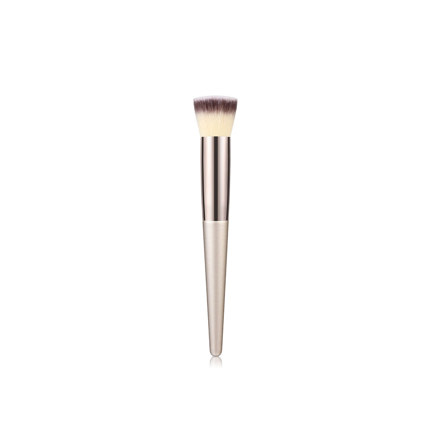 HKM-038739 Champagne Gold Wooden Handle Makeup Brush Set - 7, 9, or 10 Brushes Available