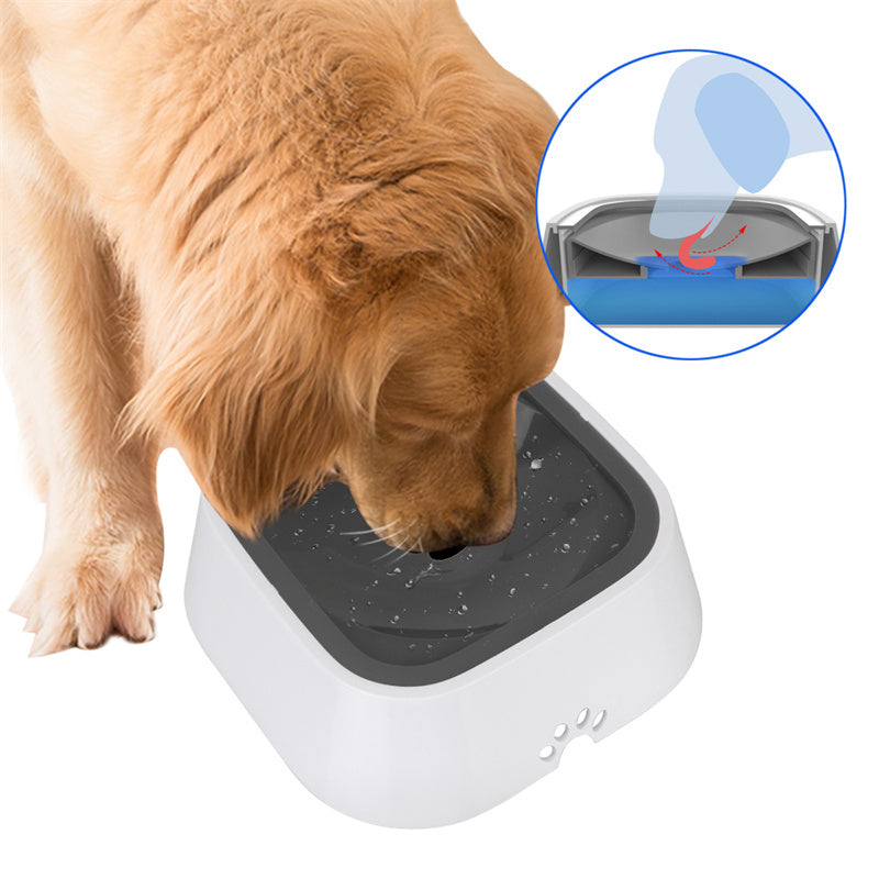 JMT-821770 Slow Water Feeder Pet Fountain - 1.5L Floating Water Bowl with Anti-Overflow Design for Cats and Dogs