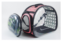HKM-199379 Transparent Foldable Cat and Dog Backpack with Breathable 4-Sided Design
