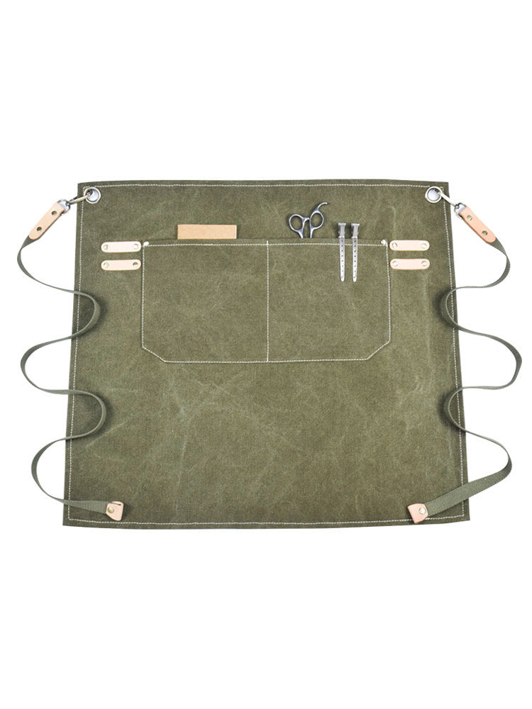 HKM-791315 Customizable Canvas Half Apron for Baking, Cooking, and Barbecue – Multiple Colors Available