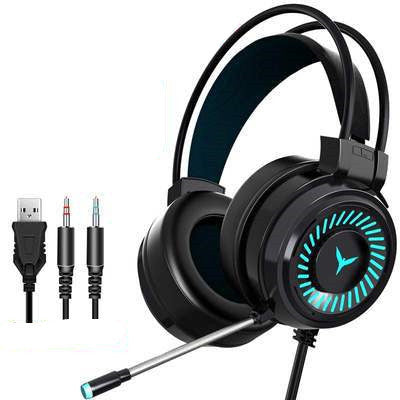 KTX-312147 Wired Over-Ear Headphones with Microphone and 50mm Drivers, 3.5mm and USB Connectivity
