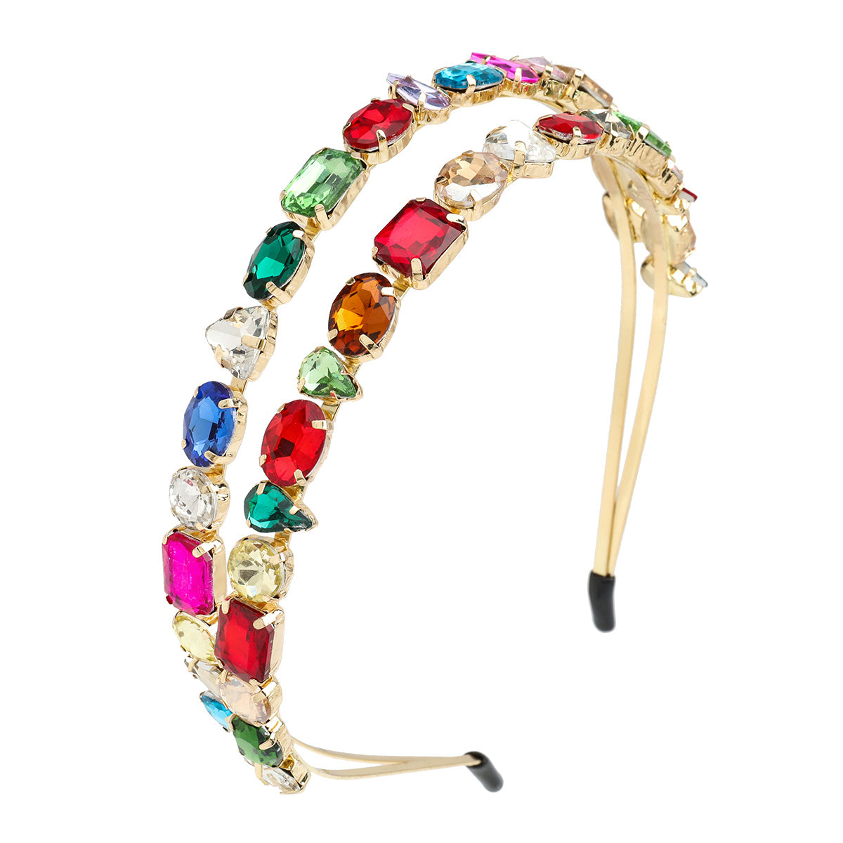 HKM-355219 Elegant Double Alloy Inlaid Drill Women's Headband for Special Occasions