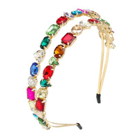 HKM-355219 Elegant Double Alloy Inlaid Drill Women's Headband for Special Occasions