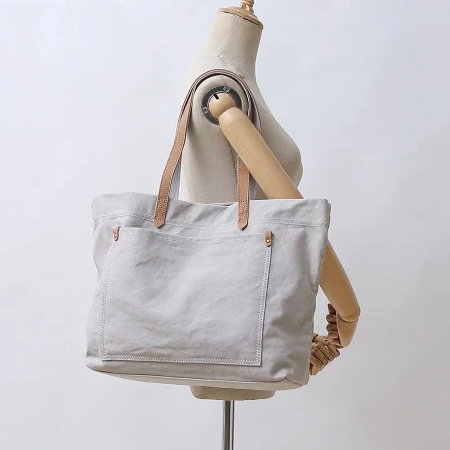 KTX-512787 Large Capacity Canvas Tote Bag for Women - Casual Shoulder Handbag