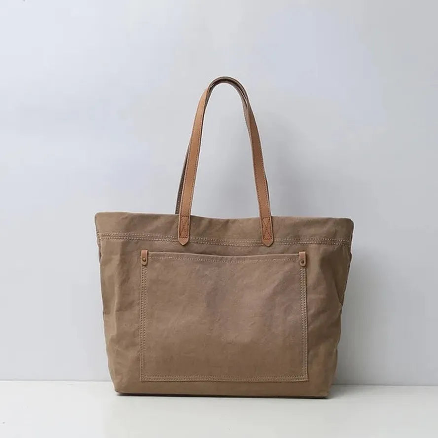 KTX-512787 Large Capacity Canvas Tote Bag for Women - Casual Shoulder Handbag
