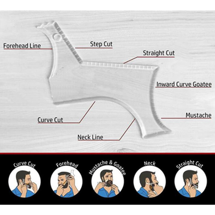 HKM-211539 Beard Shaping Comb Tool for Symmetric Trimming and Grooming at Home