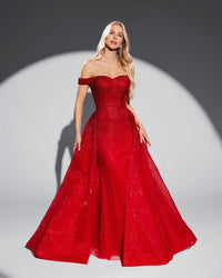HKM-513427 Elegant Red Evening Dress for Women - Style EZ25076