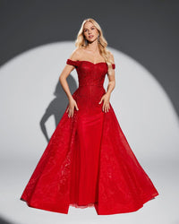 HKM-513427 Elegant Red Evening Dress for Women - Style EZ25076