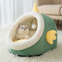 HKM-152275 Animal-Shaped Cat Litter Bed, Semi-Enclosed Design for Warmth in Autumn and Winter
