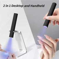 HKM-888467 Portable Mini UV LED Nail Lamp with Adjustable Stand - Rechargeable, 2 Timer Modes for Fast Drying Gel Nails