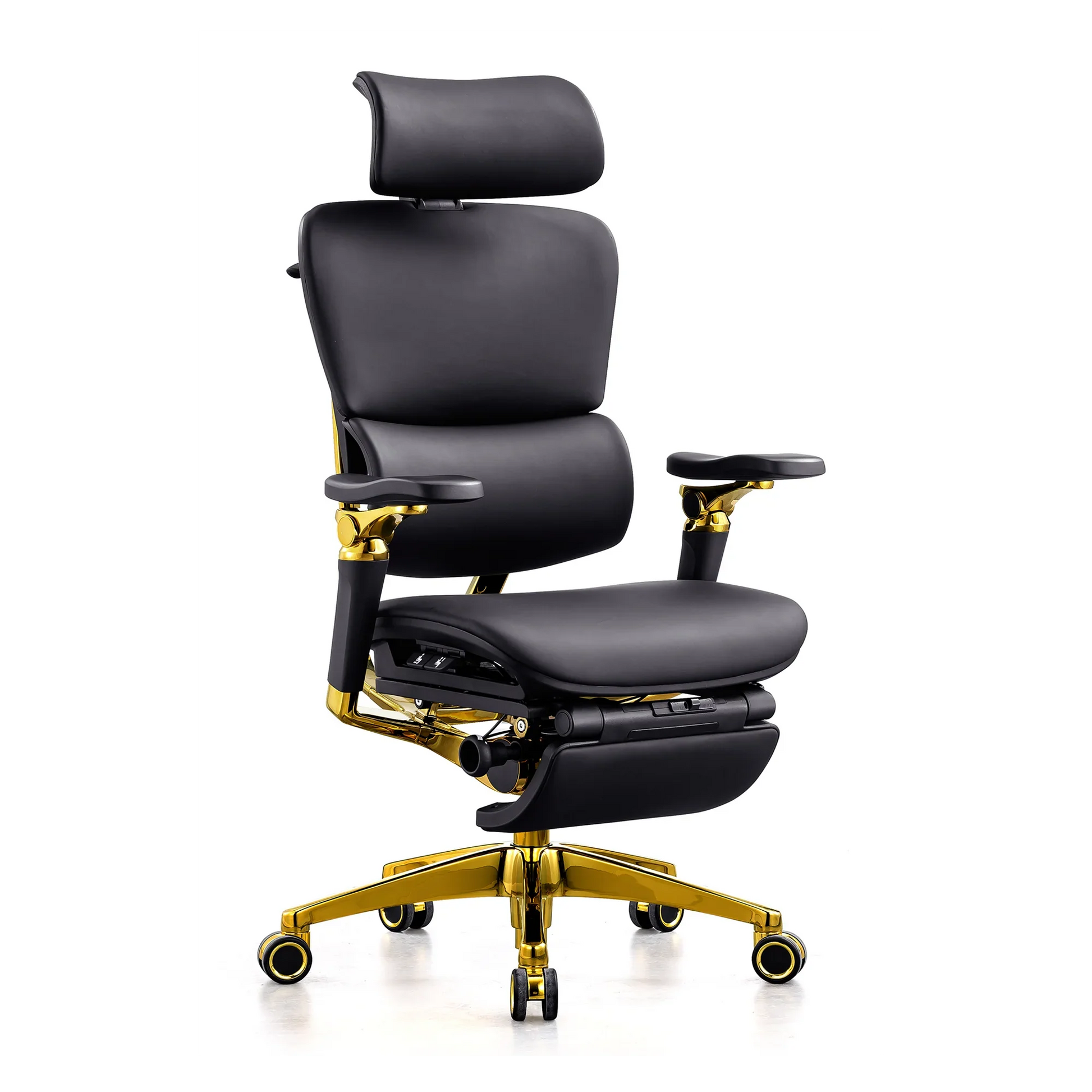 KTX-823059 Ergonomic Black Leather Office Chair with 7D Adjustable Armrests