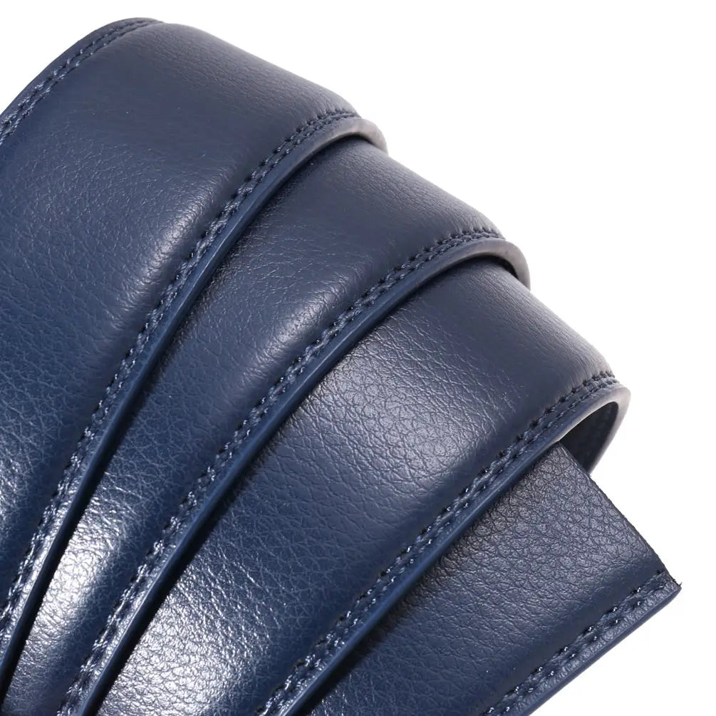 HKM-131731 Genuine Leather Automatic Buckle Belt for Men - Adjustable and Durable Design