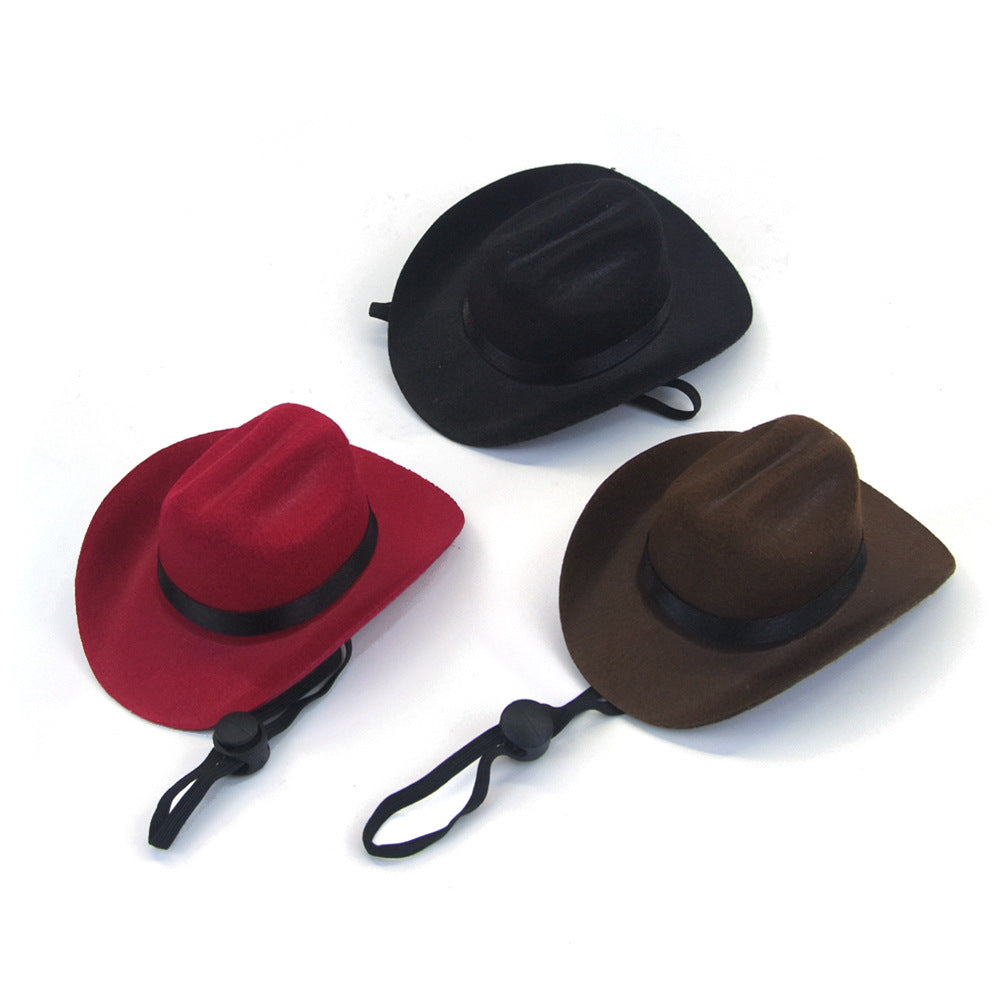 HKM-127955 Adjustable Cowboy Hat for Dogs and Cats - Fun Headwear for Outdoor Adventures and Photo Props