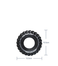 HKM-667859 Durable Rubber Tire Dog Toy for Chewing and Dental Care - 15.5cm Diameter