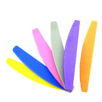 HKM-789011 Sponge Rubbing Waterproof Nail File Double-Sided Half-Moon Manicure Tool