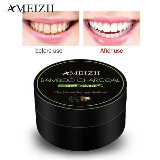 HKM-552467 Bamboo Charcoal Tooth Powder - 30g Food Grade Activated Coconut Shell Charcoal for Whitening and Descaling