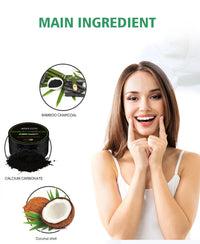 HKM-552467 Bamboo Charcoal Tooth Powder - 30g Food Grade Activated Coconut Shell Charcoal for Whitening and Descaling