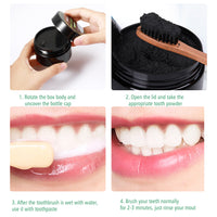 HKM-552467 Bamboo Charcoal Tooth Powder - 30g Food Grade Activated Coconut Shell Charcoal for Whitening and Descaling