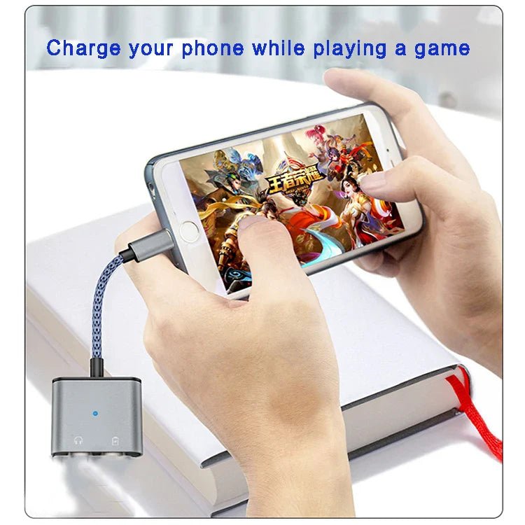 KTX-850515 8pin to 3.5mm Audio Aux Headphone and Charger Adapter, Compatible with Multiple Devices