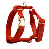 HKM-947795 Velvet Fabric Dog Collar Set with Leash, Bow, Flower, Vest, and Poop Bag