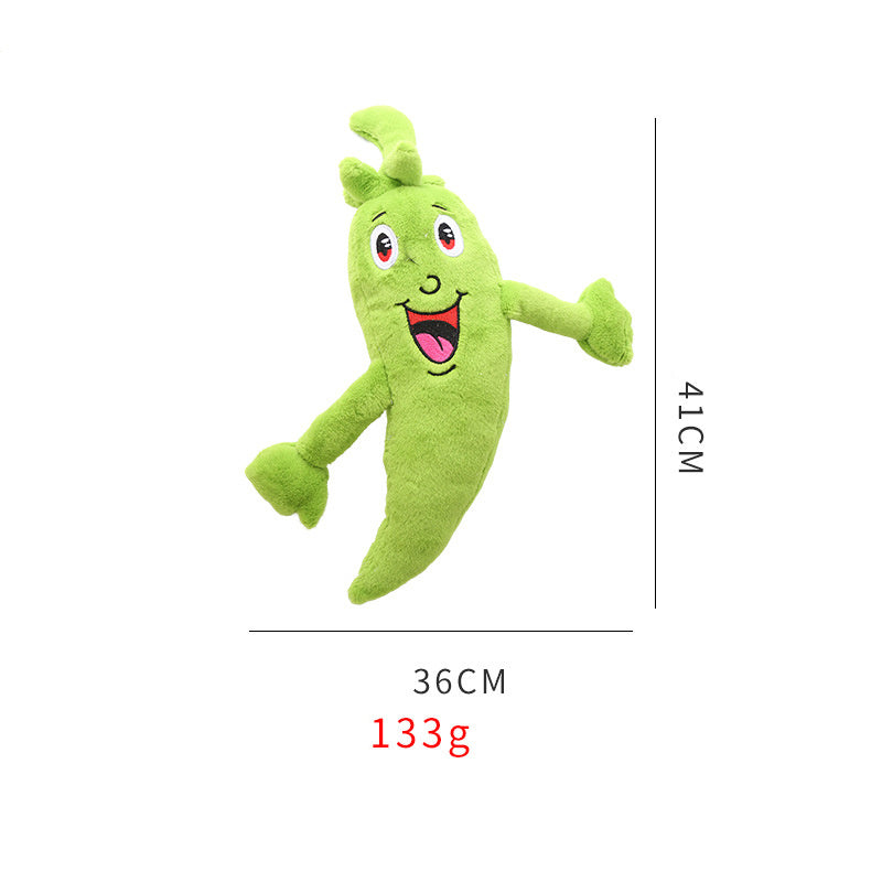 HKM-993555 Soft Plush Vegetable Dog Toy with Squeaker for Medium to Large Dogs