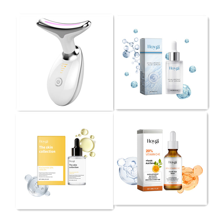 HKM-492883 Electric Neck and Face Beauty Device with Microcurrent and LED Photon Technology for Tightening and Wrinkle Reduction