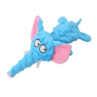 HKM-287315 Plush Elephant Dog Toy - Interactive Pet Plush in Dark Blue, Purple, Light Blue, Gray