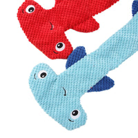 HKM-402259 Hammerhead Shark Shaped Sound Making Toy for Dogs - Durable Polyester Material in Red and Blue