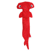 HKM-402259 Hammerhead Shark Shaped Sound Making Toy for Dogs - Durable Polyester Material in Red and Blue