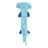 HKM-402259 Hammerhead Shark Shaped Sound Making Toy for Dogs - Durable Polyester Material in Red and Blue