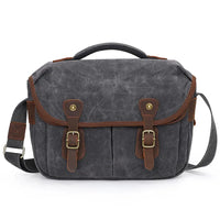 HKM-810963 Waterproof Large Capacity Oil Wax Canvas SLR Camera Messenger Bag