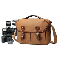 HKM-810963 Waterproof Large Capacity Oil Wax Canvas SLR Camera Messenger Bag