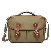 HKM-810963 Waterproof Large Capacity Oil Wax Canvas SLR Camera Messenger Bag