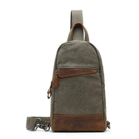 HKM-812115 Retro Men's Multifunctional Canvas Messenger Bag - Durable Waxed Cotton with Leather Accents, Waterproof Design, Large Capacity
