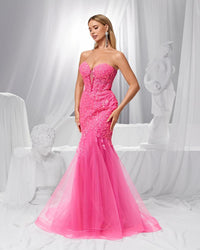 HKM-550803 Elegant Rose Pink Evening Dress for Women - Style EZ25189