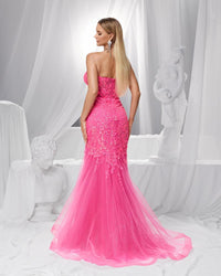 HKM-550803 Elegant Rose Pink Evening Dress for Women - Style EZ25189