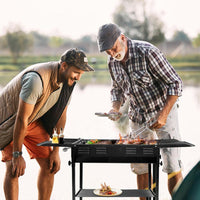 HKM-402259 Rectangular Black Iron Barbecue Grill - 20.3x33x69.8cm