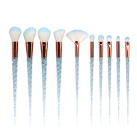 HKM-806867 Colorful 10-Piece Spiral Makeup Brush Set with Man-Made Fiber and Plastic Handles