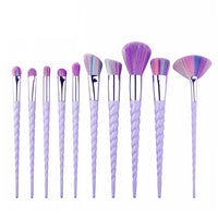 HKM-806867 Colorful 10-Piece Spiral Makeup Brush Set with Man-Made Fiber and Plastic Handles