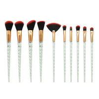 HKM-806867 Colorful 10-Piece Spiral Makeup Brush Set with Man-Made Fiber and Plastic Handles