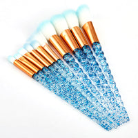 HKM-806867 Colorful 10-Piece Spiral Makeup Brush Set with Man-Made Fiber and Plastic Handles