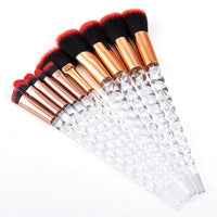 HKM-806867 Colorful 10-Piece Spiral Makeup Brush Set with Man-Made Fiber and Plastic Handles