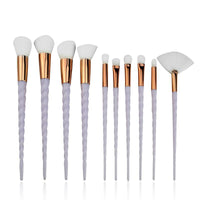HKM-806867 Colorful 10-Piece Spiral Makeup Brush Set with Man-Made Fiber and Plastic Handles