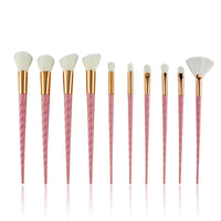 HKM-806867 Colorful 10-Piece Spiral Makeup Brush Set with Man-Made Fiber and Plastic Handles