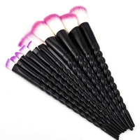 HKM-806867 Colorful 10-Piece Spiral Makeup Brush Set with Man-Made Fiber and Plastic Handles