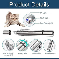 HKM-251091 Interactive LED Cat Toy Pointer with Multiple Light Modes for Indoor Play and Pet Engagement