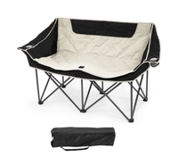 HKM-975123 Oversized Heavy Duty Outdoor Camping Chair with Armrests, Cup Holder, and Carrying Bag