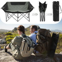 HKM-975123 Oversized Heavy Duty Outdoor Camping Chair with Armrests, Cup Holder, and Carrying Bag
