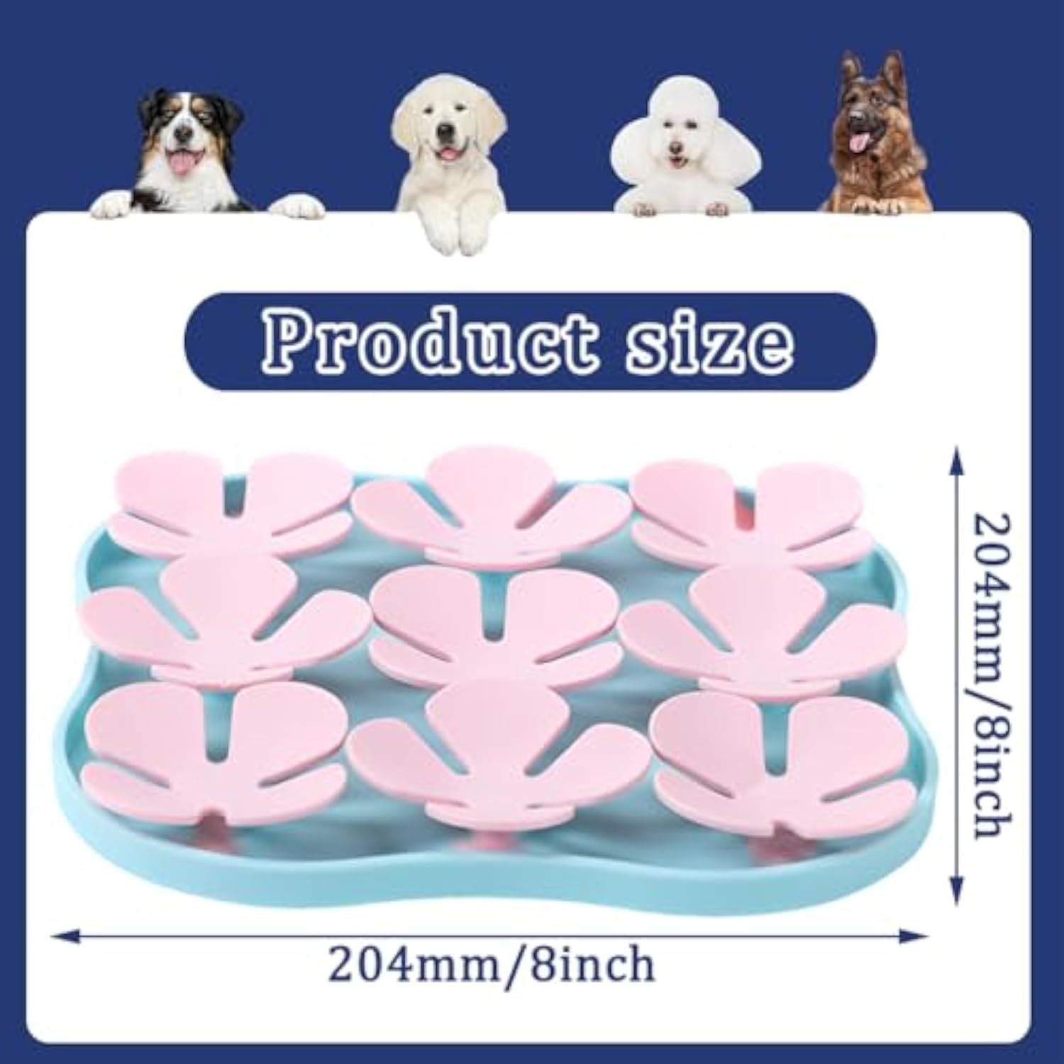 HKM-444051 Silicone Slow Feeder Mat for Dogs - Interactive Lick Pad with Suction Cups for Calming and Training